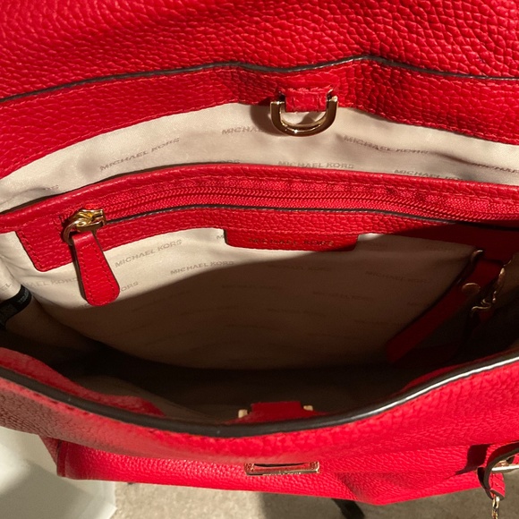 Pre_owned Michael Kors Red Leather w/Gold Hardware Backpack - Picture 9 of 10